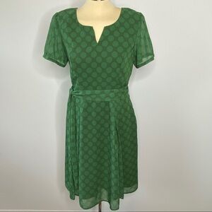 eShakti Green Polka Dot Dress